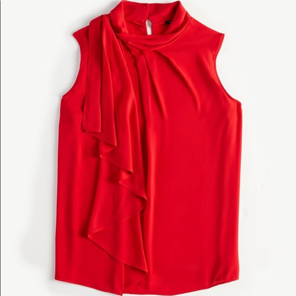 Ann Taylor Factory Ruffle Front Shell - Picture 1 of 2